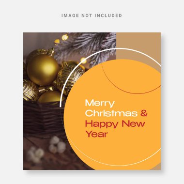 Çevrimiçi mutlu noeller tasarım şablonu. Instagram vektörü gönder