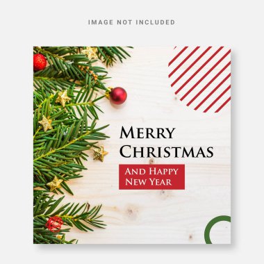 Sosyal medya sonrası afiş mutlu noeller tasarım şablonu taşıyıcısı