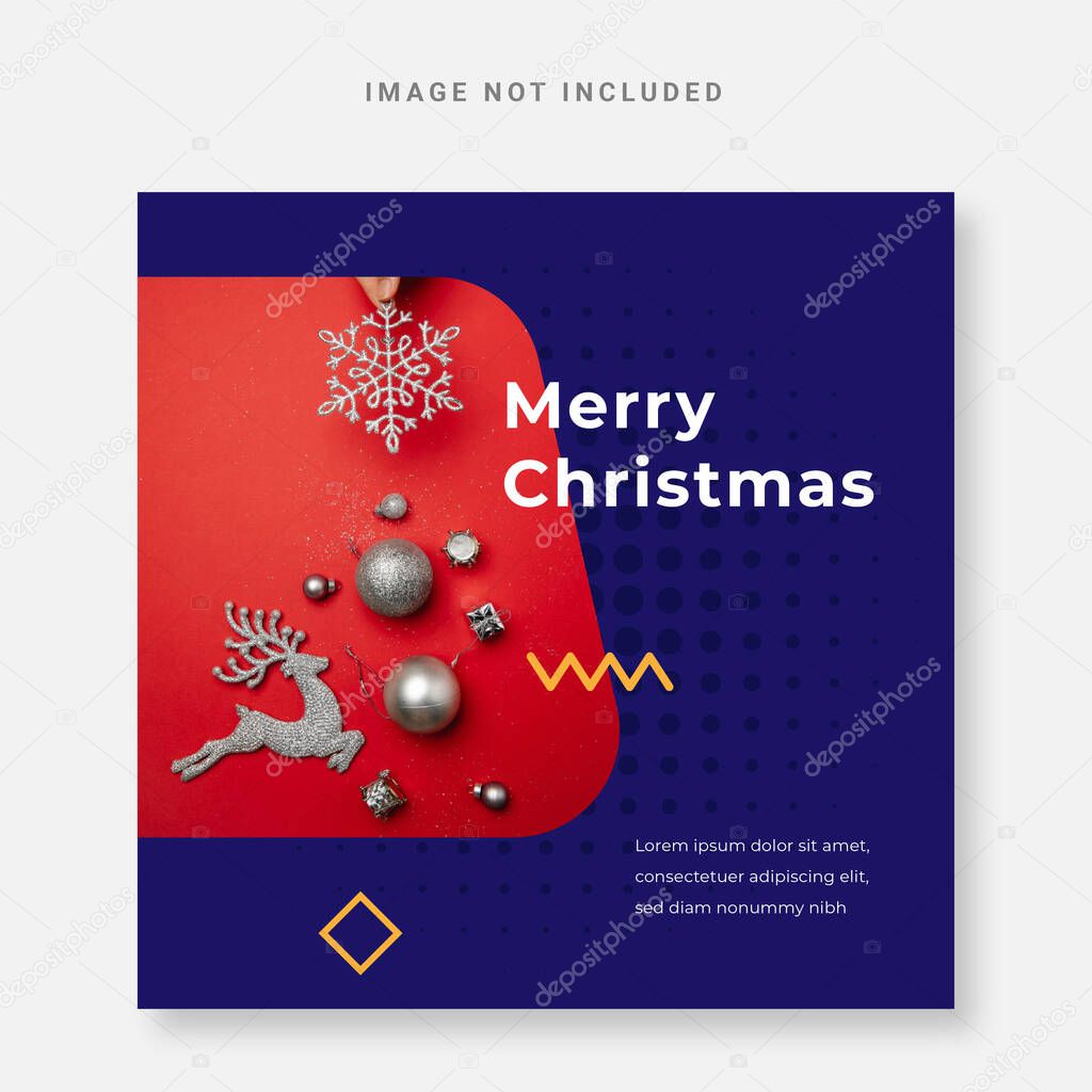 Collection post banner merry christmas design template vector
