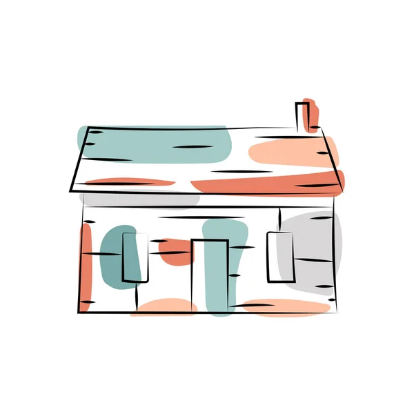 Linha Arte Casa Design Modelo Ilustração Vetor Adequado Para Mídia —  Vetores de Stock