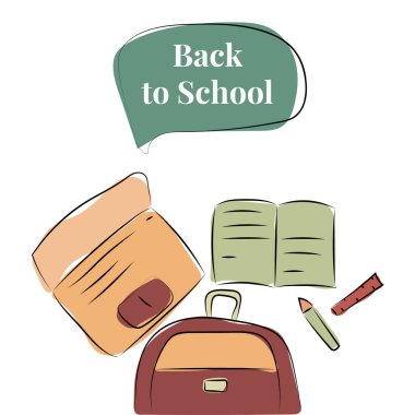 Düz tasarım okul arka plan vektörüne geri döndü