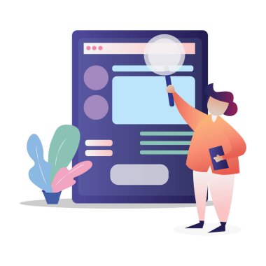 Sosyal ağdaki illüstrasyon iniş sayfası. Ortak Çalışma Alanı için Takım Çalışması İletişimi.