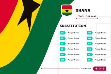 2022 Dünya Futbol Oyuncuları Katar Kupası 'nın yedeği. İçerik yayınlamak için uygun çevrimiçi hat yayınlama bilgi vektörü