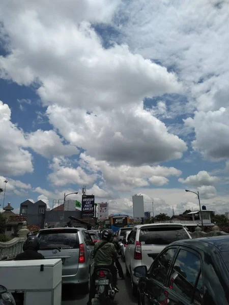 Traffic Jam Yogyakarta Indonesia Apri 2021 — Stock Photo, Image