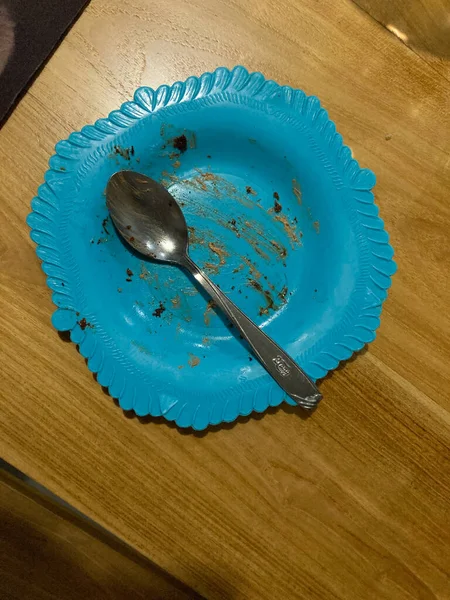 Dirty Empty Plate Eat Snacks — ストック写真