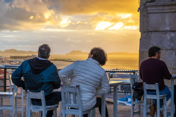 Vigo Spain Apr 2020 Stunning Sunset Port Vigo Galicia — Foto Stock