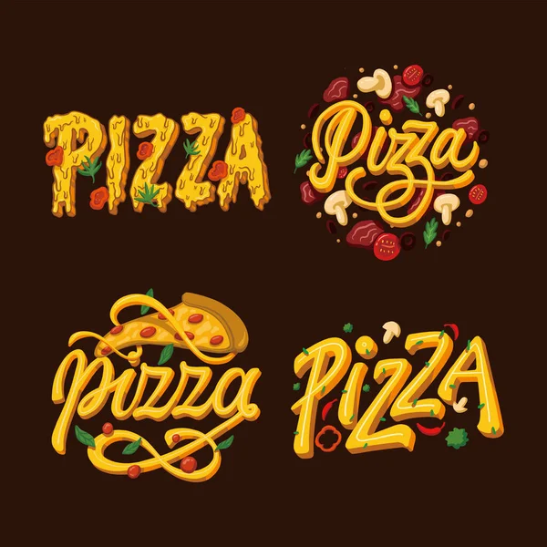 Logo Pizza Vector Ilustración Gratis Diseño Marca — Vector de stock