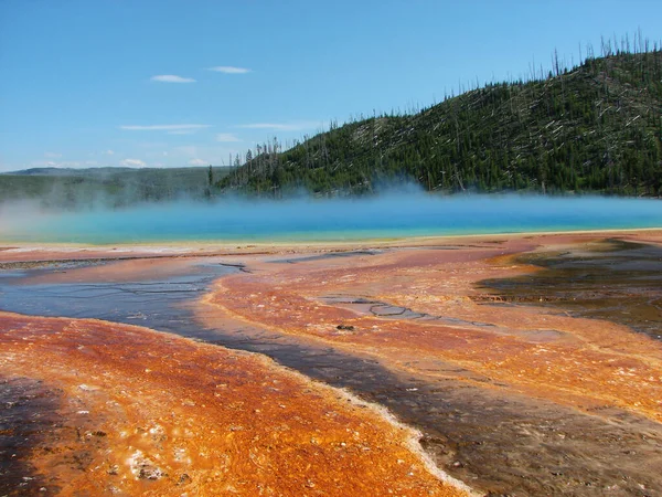 Grande Source Thermale Prismatique Dans Parc National Yellowstone — Photo