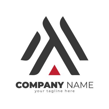 A, AA, AM harfleri logo monogramı, A harfi veya AA logo şablonu, simge, sembol, AA harf logo tasarım şablonu