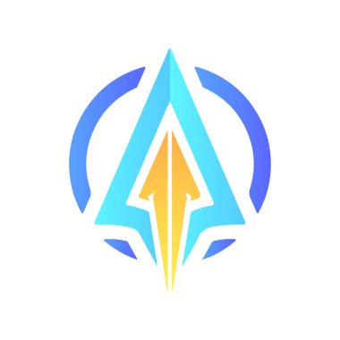 İş için vektör logosu tasarımı, ok işareti, daire şeklinde soyut ok, tasarım ögesi