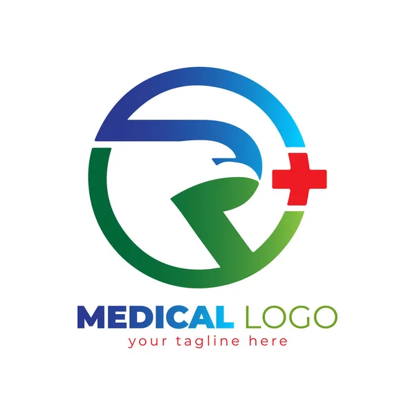 Wstępny Orzeł Logo Medycznego Orzeł Początkowym Logo Vector Logo Medyczne — Wektor stockowy