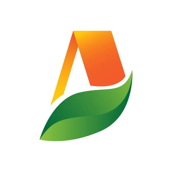 Anfangsbuchstabe Mit Blatt Logo Grünes Blatt Logo Template Vektor Design — Stockvektor