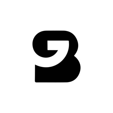 Büyük harflerle, negatif uzay dizaynlı logo. Geometrik tipografi içeren bir mektup. Harfli yaratıcı vektör ilüstrasyonu, monogram logosu g b, GB Logo Tasarım Vektör Grafik Tanımlama Elemanı.