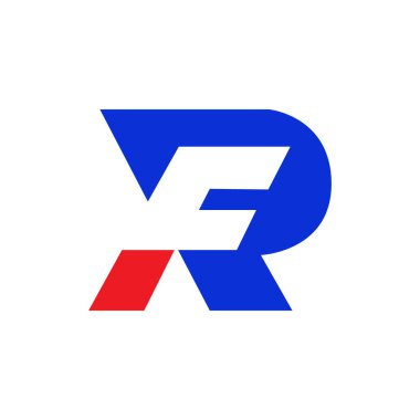 FR Logo Tasarım Şablonu Vektör Grafiksel Markalaştırma Elemanı, RF FR başlangıç tabanlı Alfabe simgesi logosu, Letter FR logo ikonu tasarım şablonu vektörü
