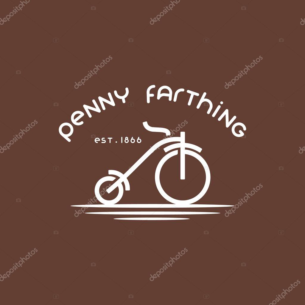 Penny farthing, vintage bike logo simple minimalist design