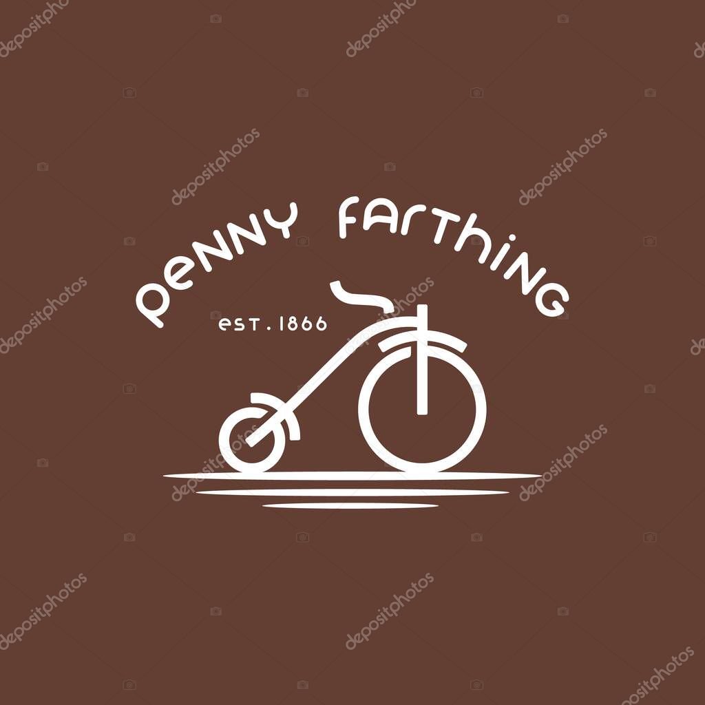 Penny Farthing Vintage Bike Logo Simple Minimalist Design