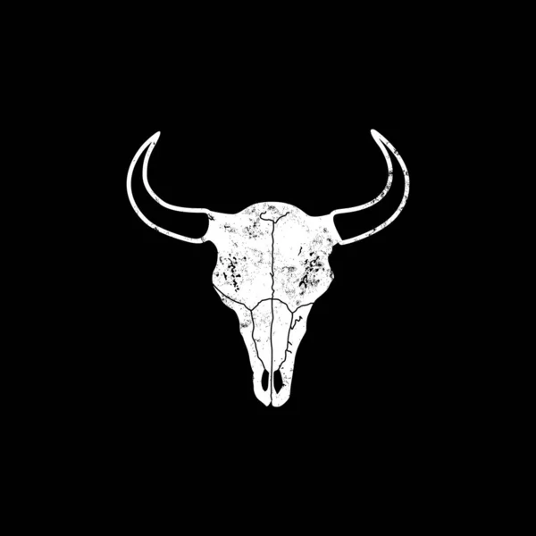 Grunge Cow Buffalo Bull Bison Angus Skull Head Vector Design — Archivo Imágenes Vectoriales