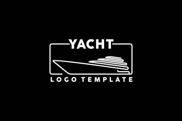 Yacht Cruise Logo Minimalista Line Art Stílus — Stock Vector