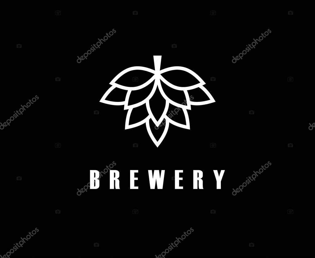 Simple Hops flower for Beer Brewing Brewery logo design