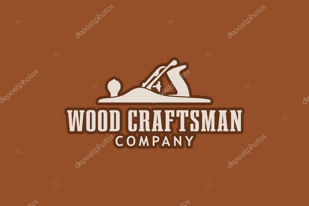 Vintage Woodworking Wood Fore Plane or Jack Plane Logo design