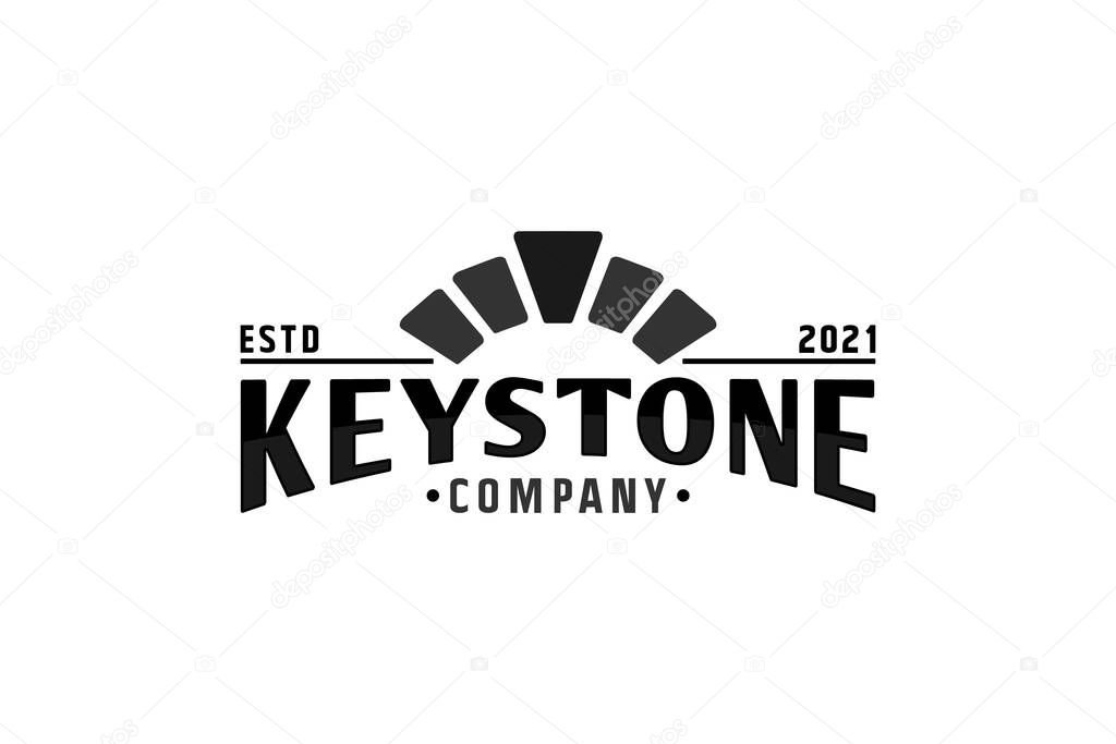 Modern typography keystone for company logo design