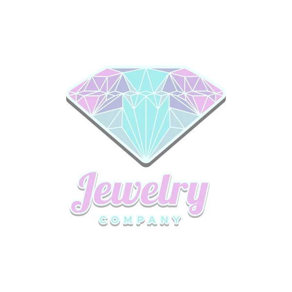 Diamant Edelstein Kristall Logo Vektor Für Schmuck Logo Design Inspiration — Stockvektor