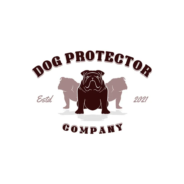 Bulldog Logosu Bekçi Köpeği Bandog Güvenlik Koruyucu Tasarımı Lham — Stok Vektör