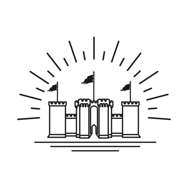 Минималистский Замок Линии Искусства Логотипа Дизайн Вдохновение — стоковый вектор