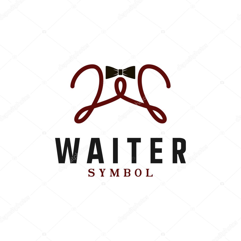 Letter W And Bow Tie For Waiter Symbol Logo Design Inspiration