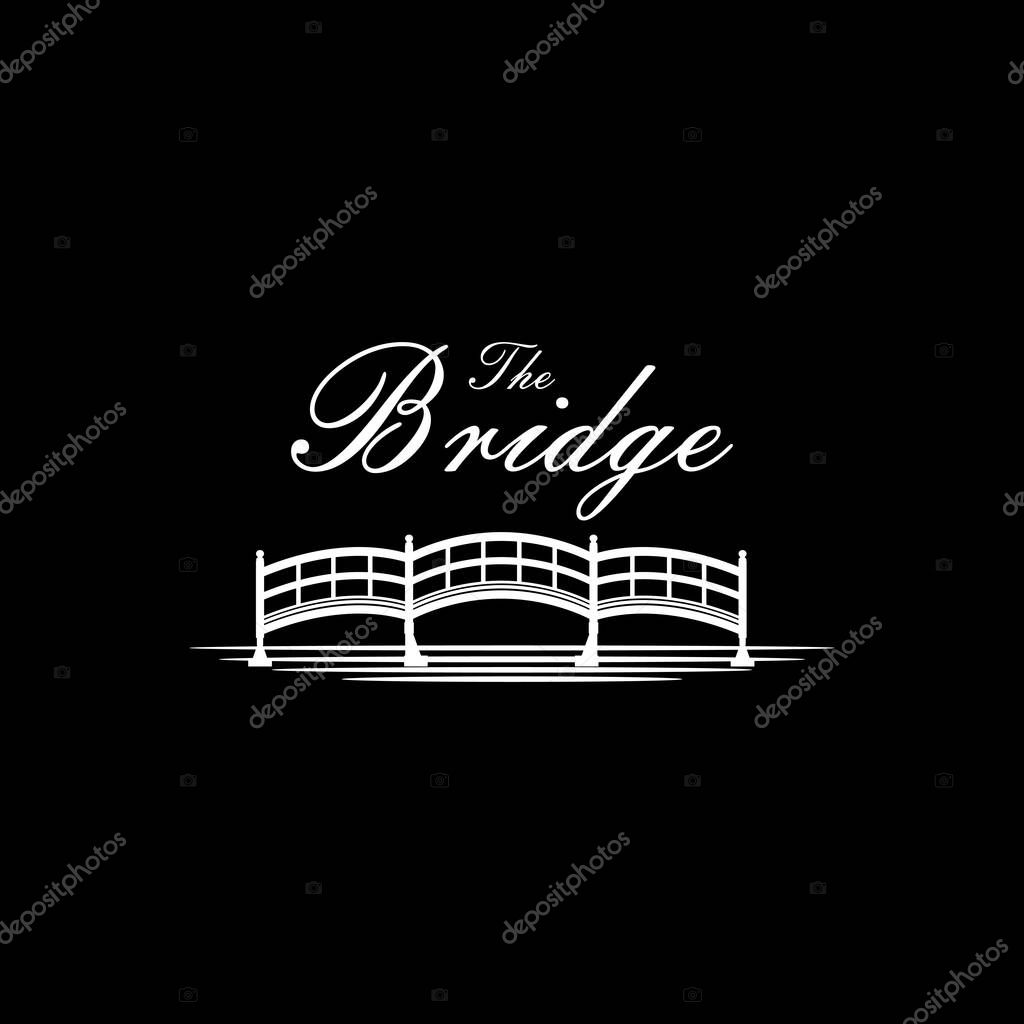Wooden Bridge Logo, Garden Bridge Decoration Vector Design Inspiration