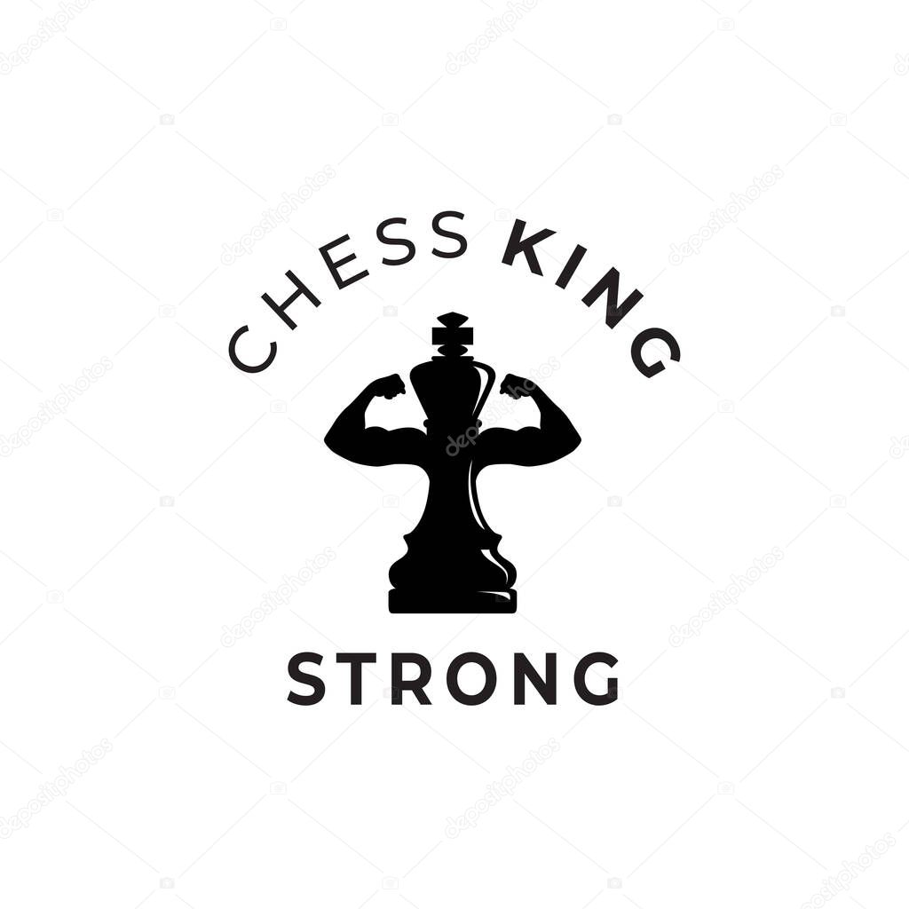 Strong King Chess illustration logo design inspiration