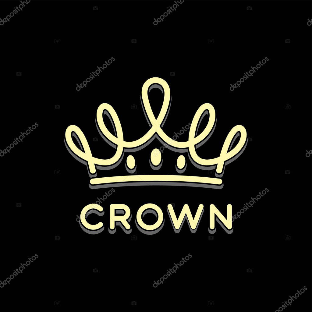 Crown King Queen Princess Minimalist Simple Luxury Elegant Logo Design Inspiration