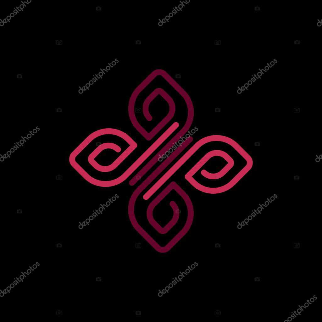 Flower with initial P D B logo design inspiration
