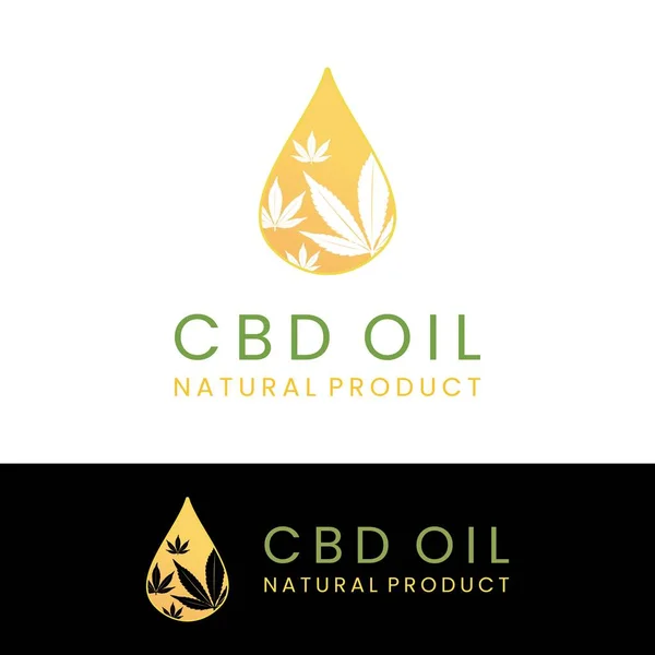 Cbd Thc Oil Droplet Marijuana Cannabis Leaf Λογότυπο Έμπνευση Σχεδιασμού — Διανυσματικό Αρχείο