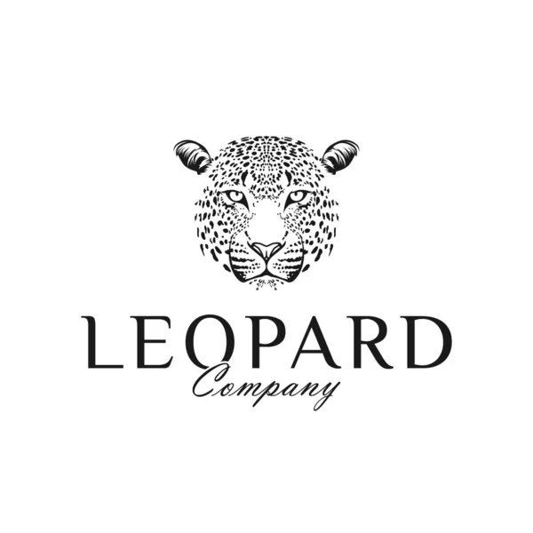 Leopárd Gepárd Arc Logo Tervezés Inspiráció — Stock Vector