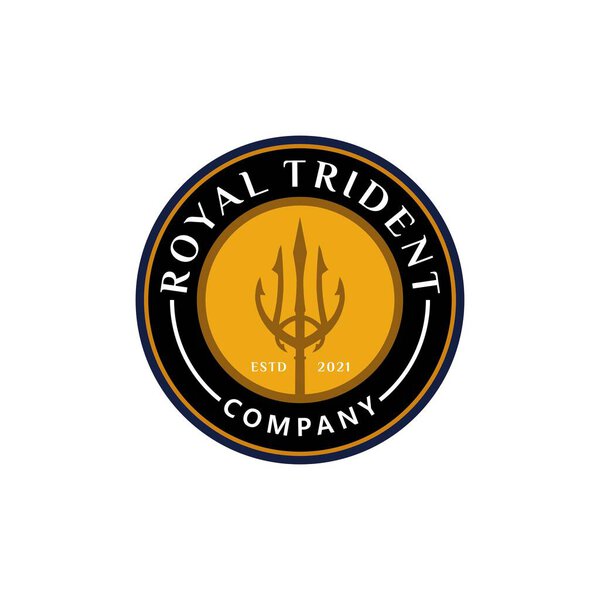 Trident Neptune God Poseidon Triton King Shiva Spear Label logo design