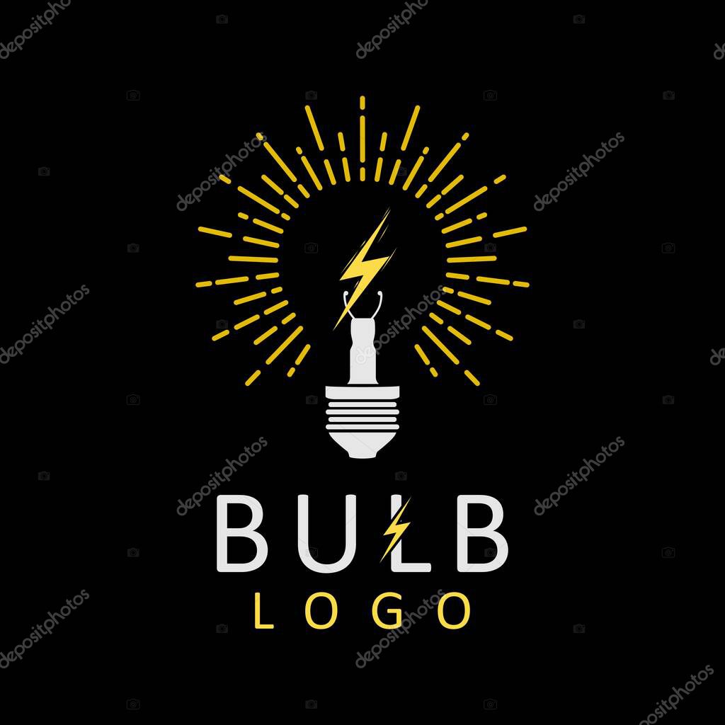 Luminous Light Bulb Logo With Electric Icon Innovation Idea Design Inspiration
