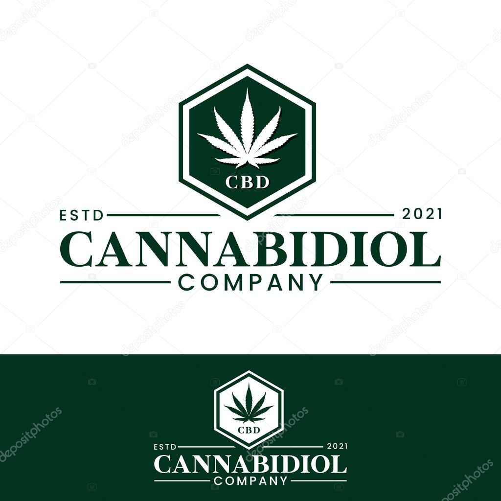 Marijuana Cannabidiol Cannabis Hemp Pot Leaf THC CBD logo design