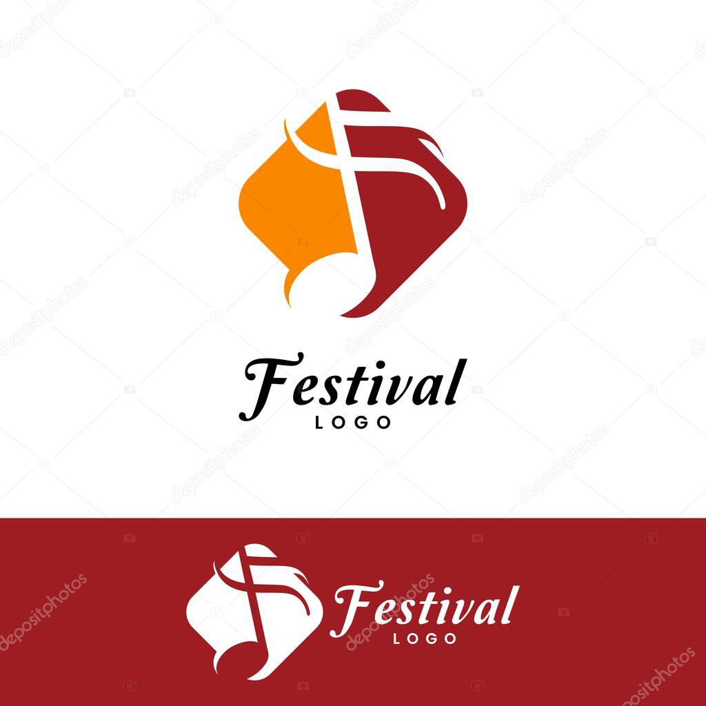 Tone Note Letter F Logo Design Inspiration