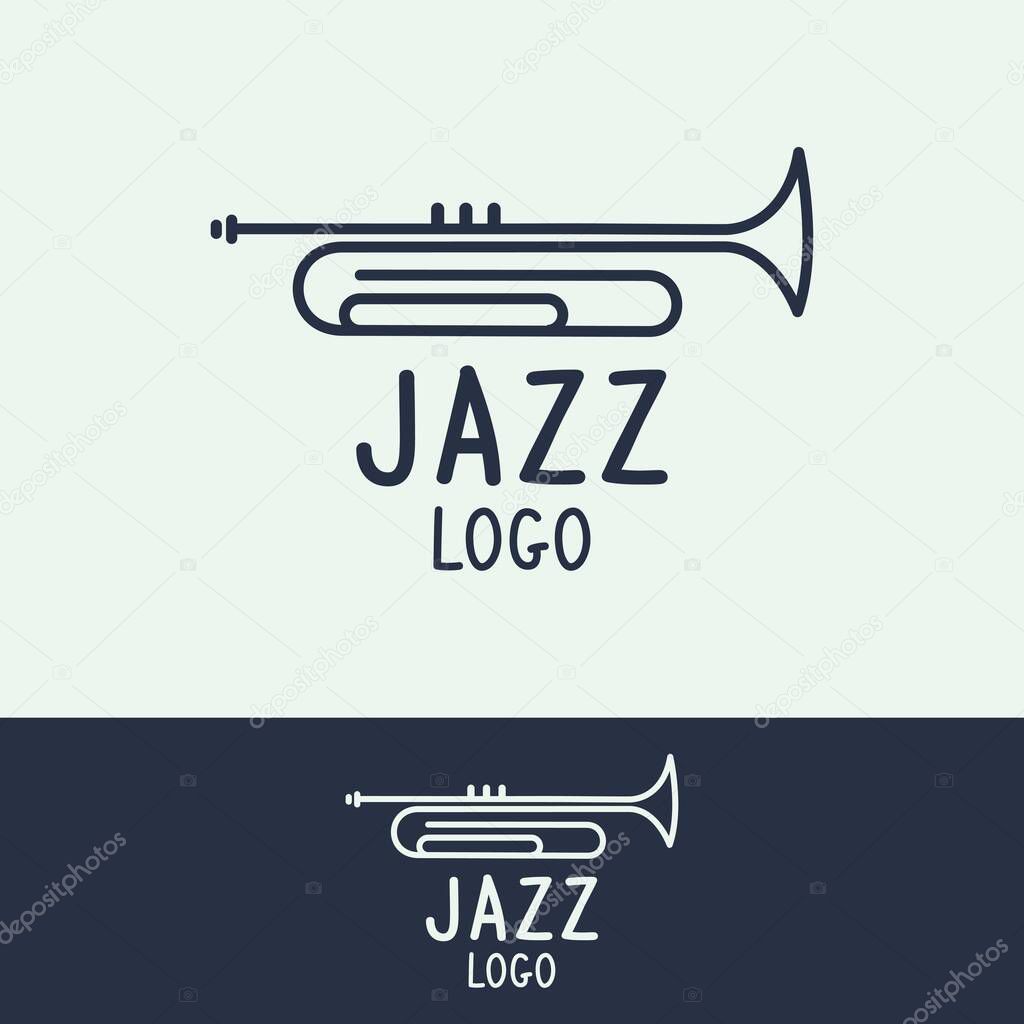 Simple Trumpet Logo For Jazz Festival Design Inspiration