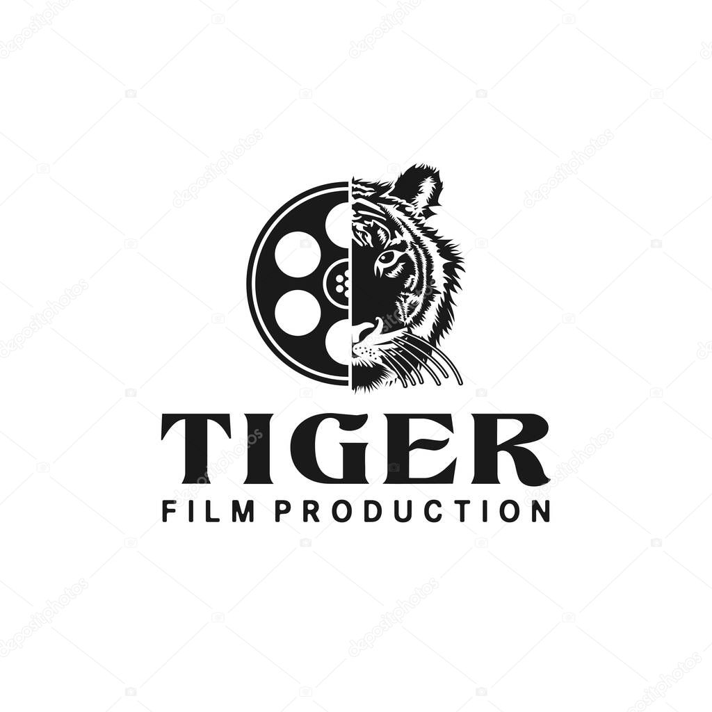 Tiger Head And Film Reel Logo For Wildlife Themed Filmmaker Design Inspiration