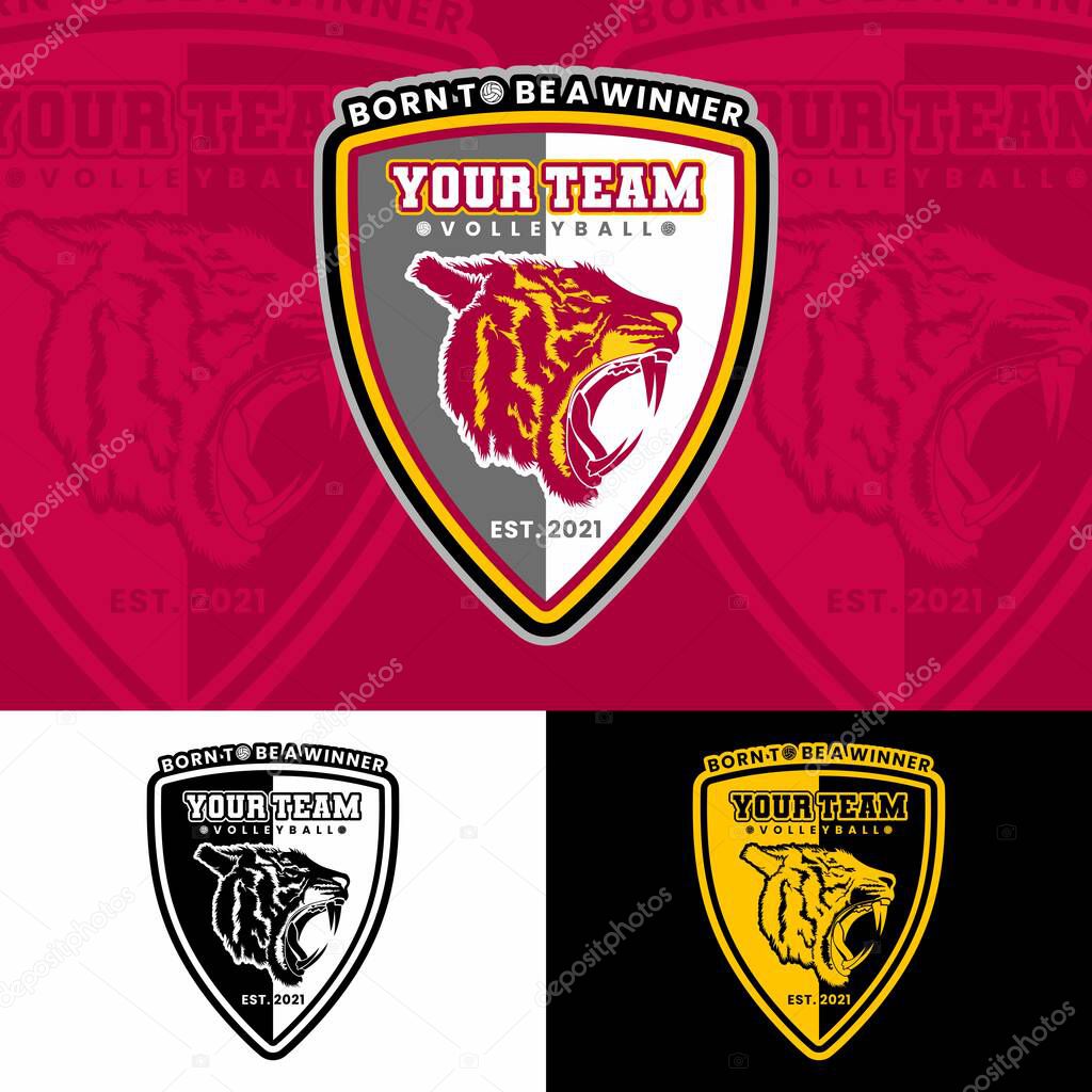 Sports Badge With Tiger Head Logo Inspirational Design