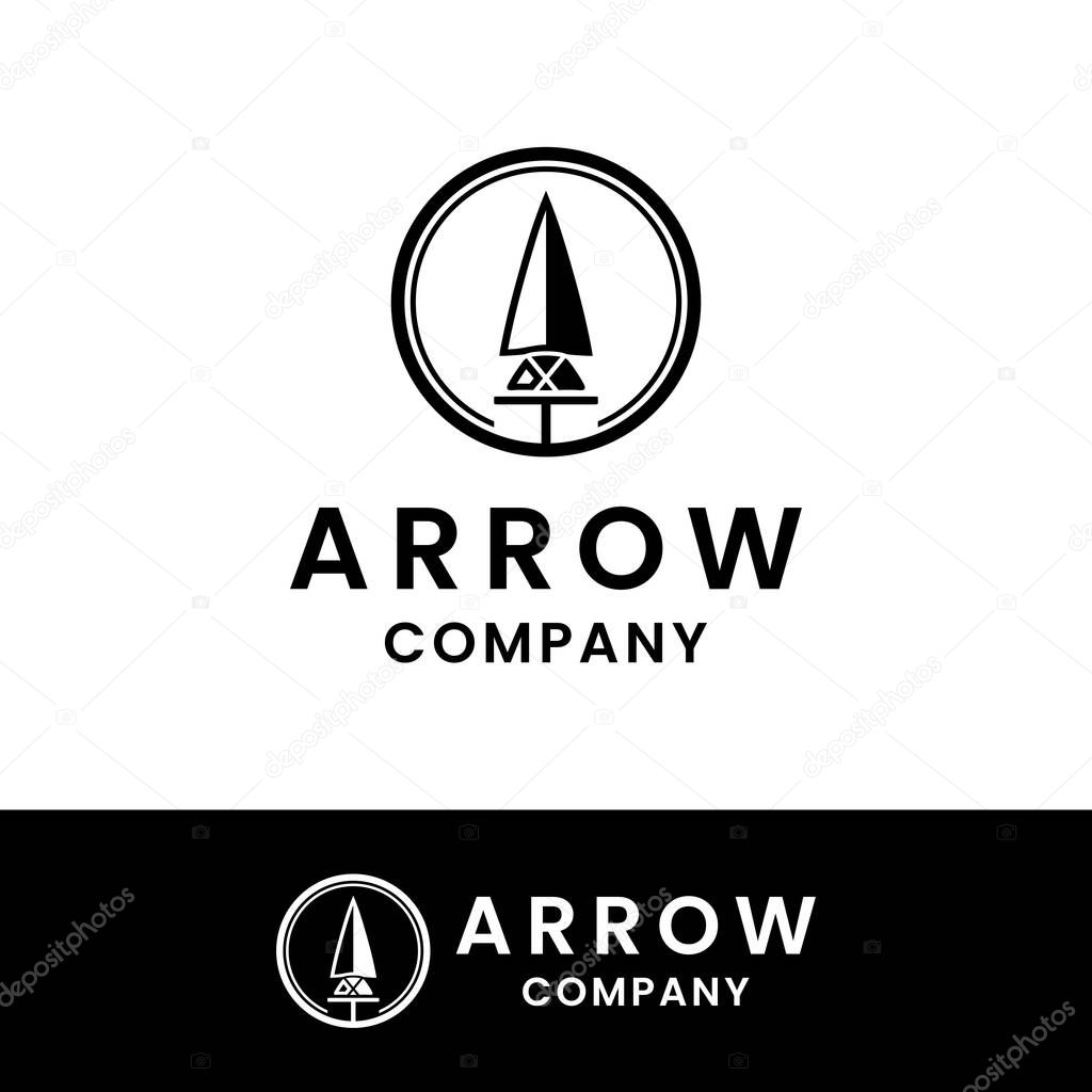 Spear Arrowhead t symbol logo design