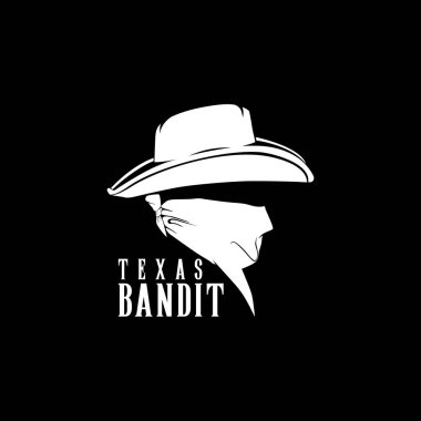 Haydut kovboy Gangster sembolü logo tasarımı ilham