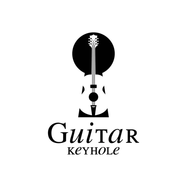 Violín Viola Guitarra Con Keyhole Logo Diseño Inspiración — Vector de stock
