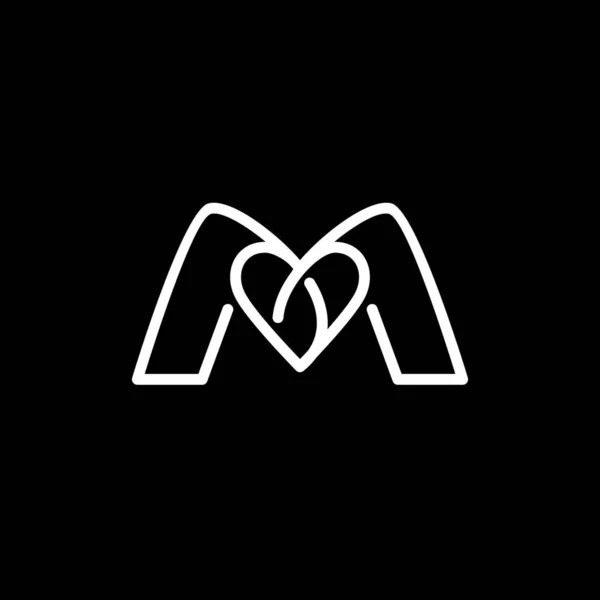 Litera Inspiracją Projektowania Logo Heart Love — Wektor stockowy