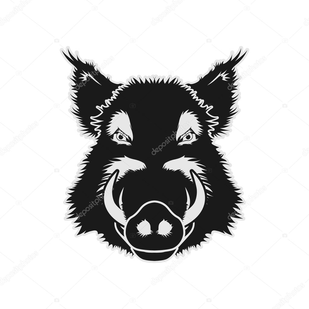 Boar Pig Swine Hog Face Head Vector Design Inspiration