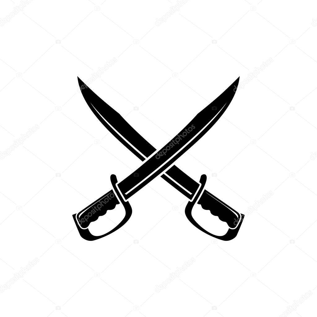 Crossed Sword Blade Machete Logo Design Inspiration