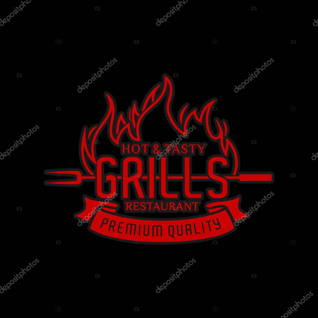 Hot Steak House Or Meat Restaurant With Red Burning Fire Logo Design Inspiration