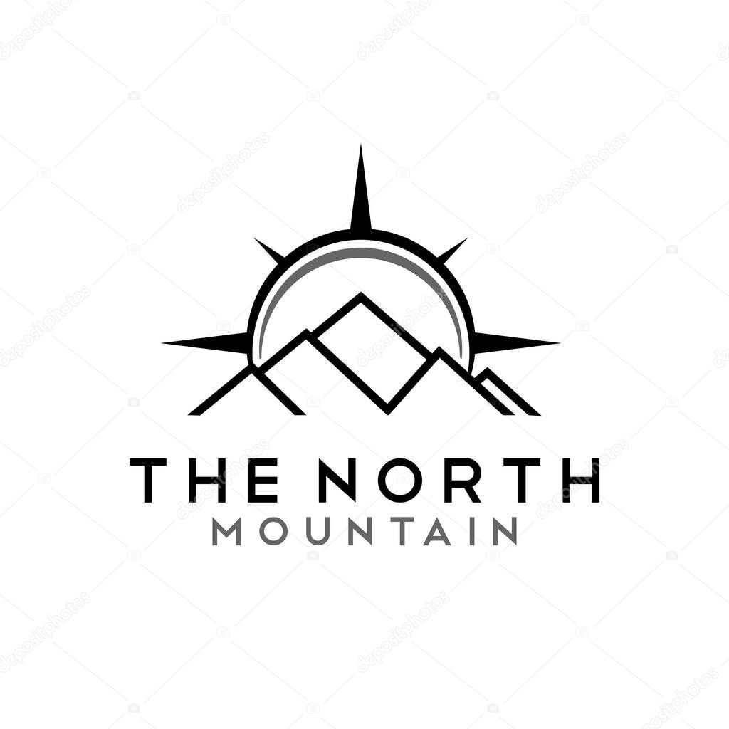 Mount Compass Mountain Peak for Travel Adventure logo design inspiration